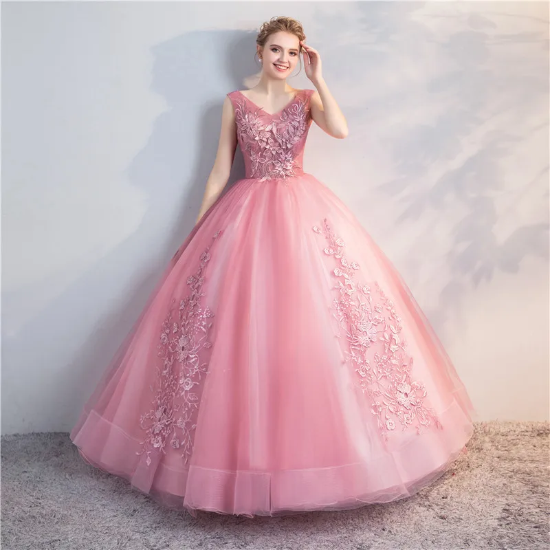 Ruthshen бледно лиловый Цвет Бальные платья Vestidos De 15 Anos Сезон лето v образный вырез