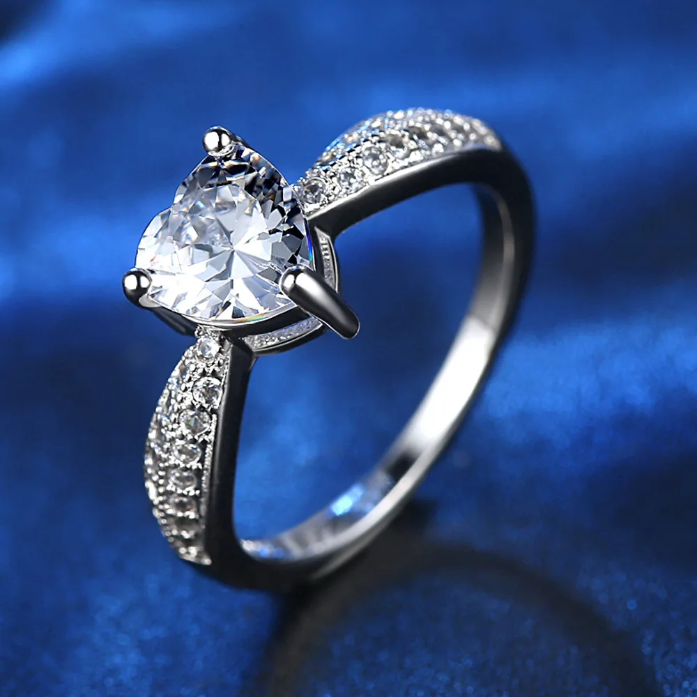 Романтические свадебные кольца ювелирные изделия кольцо с кубическим цирконием