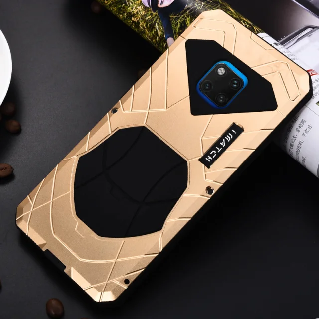 Повседневный водонепроницаемый чехол для huawei mate 20 Pro X роскошный противоударный алюминиевый металлический силиконовый чехол для huawei mate 20/Pro Чехол - Цвет: Золотой