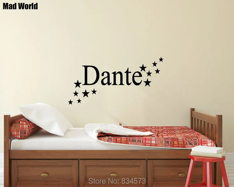 

Mad World-Star Personalised Name Boys And Girls Wall Art Stickers Wall Decal Home DIY Decoration Removable Decor Wall Stickers