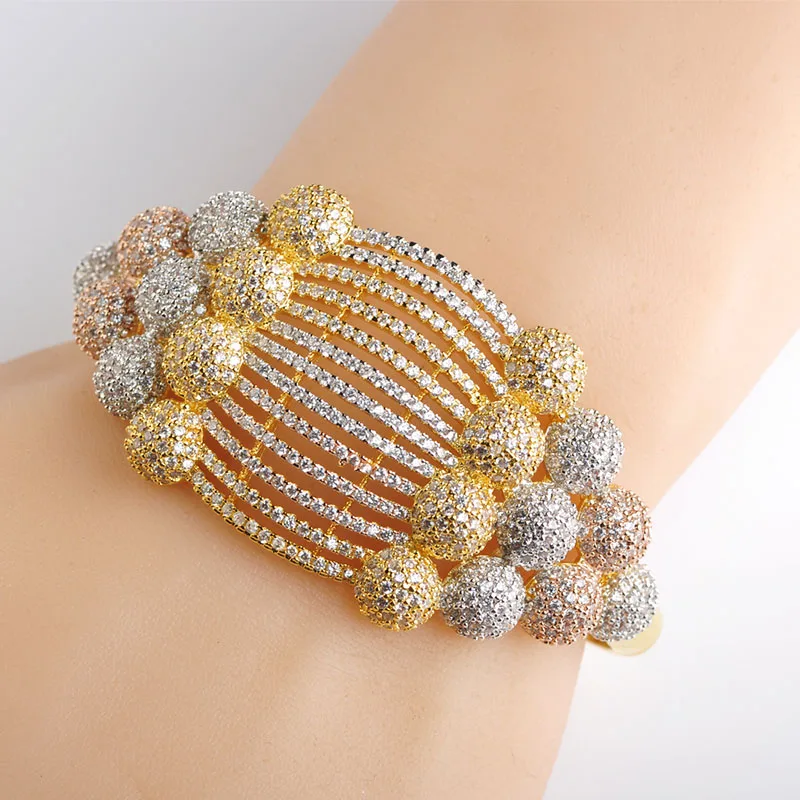 MECHOSEN модные роскошные 3 тон металла Цвет кубического циркония Ширина браслеты