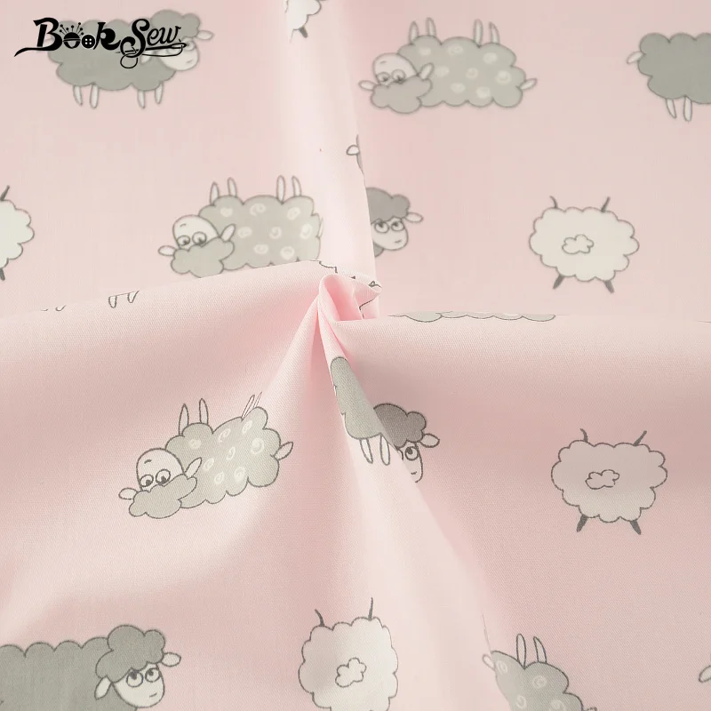 Новое поступление 2017 года розовый цвет овец Животные Шаблоны 100% хлопок саржа
