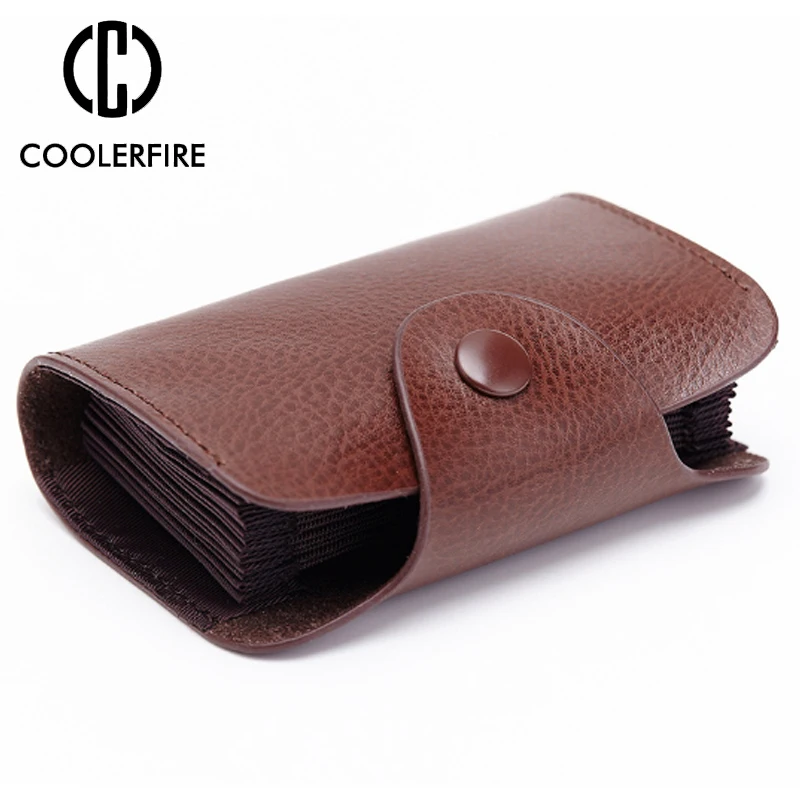 Women Mini Antimagnet Prevent Male Men Business Card Holder Cow Leather Wallet Credit Case Box PJ038 | Багаж и сумки