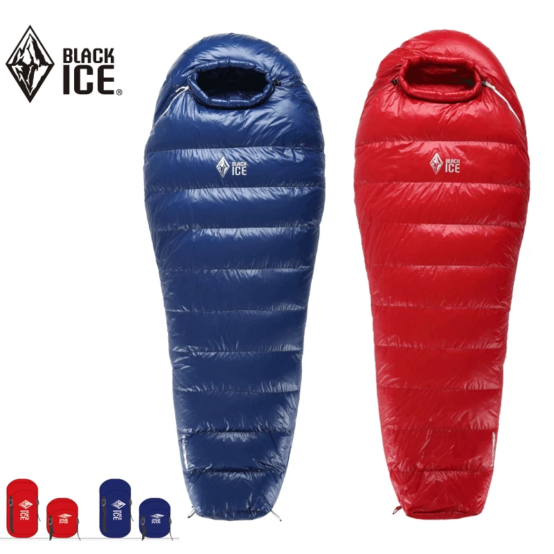Черный лед Открытый Кемпинг 10 DC гусиный пух спальный мешок 90% FP700 Сверхлегкий