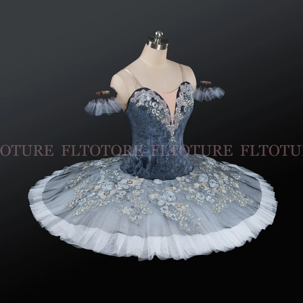 Новинка профессиональная балетная юбка-пачка серого цвета для взрослых