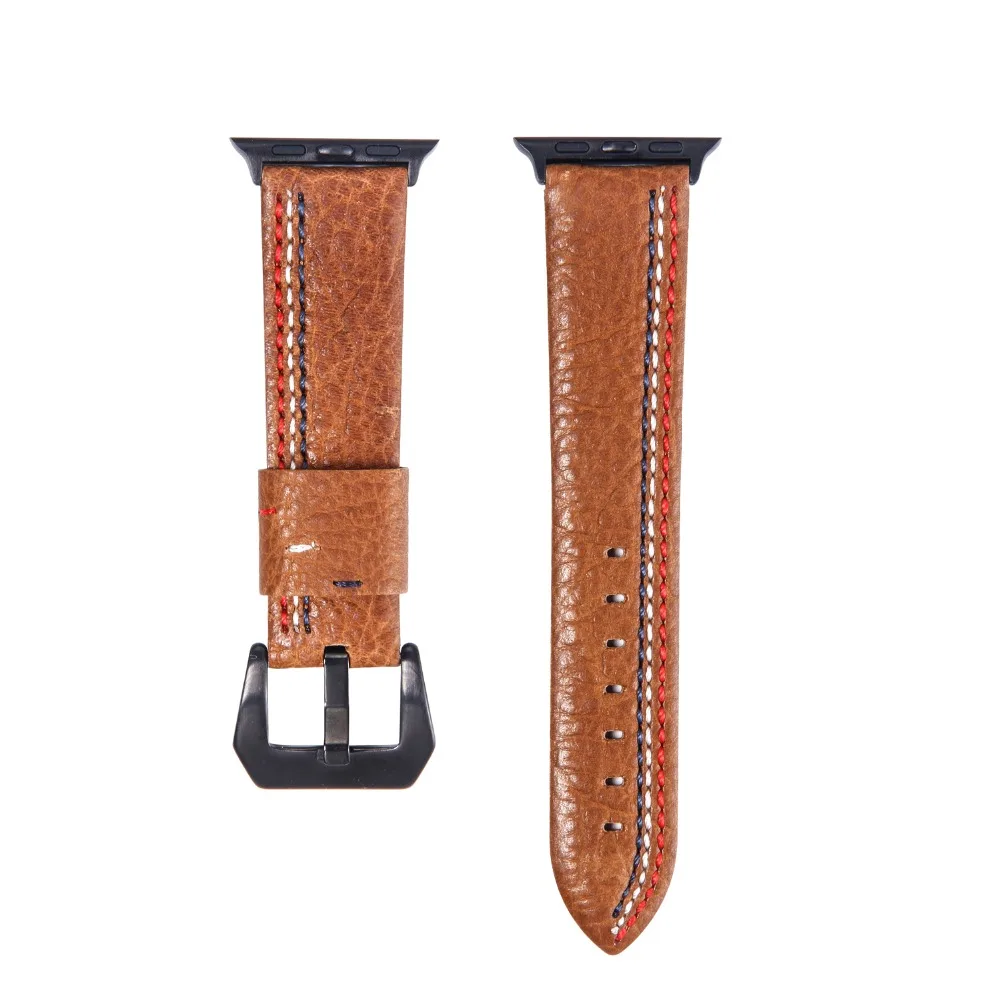 Fashion Quality Leather Strap for Apple Watch Series 5 4 3 2 1 Buckle Watchband 38 42mm iWatch Replacement Band 40 44MM | Наручные часы