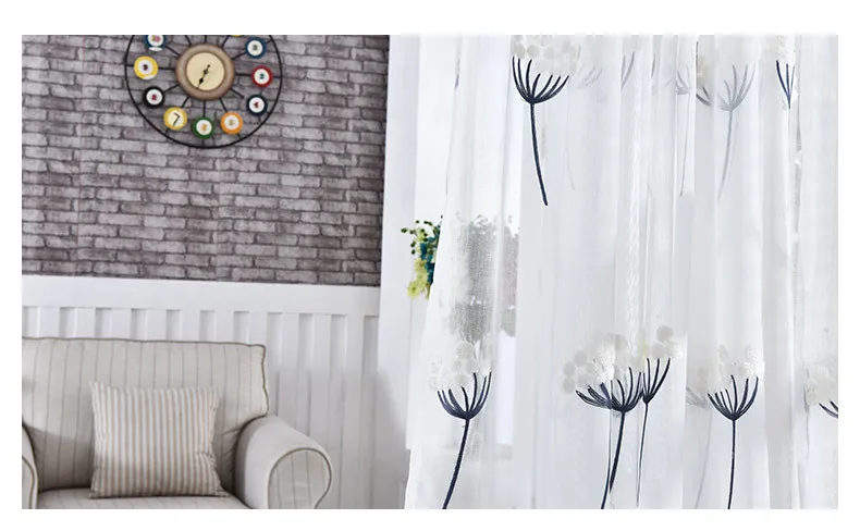Одуванчик узор вышитые прозрачные шторы Готовые|sheer curtains|sheer curtains patternsheer pattern |