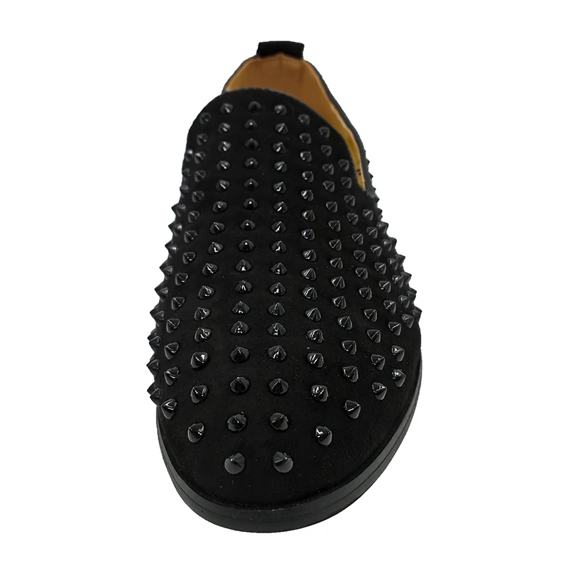 CuddlyIIPanda 2019 Men Fashion Punk Style Shoes New Arrival Spikes Loafers Rivets Casual Dress Flats Male Black Sneaker | Обувь