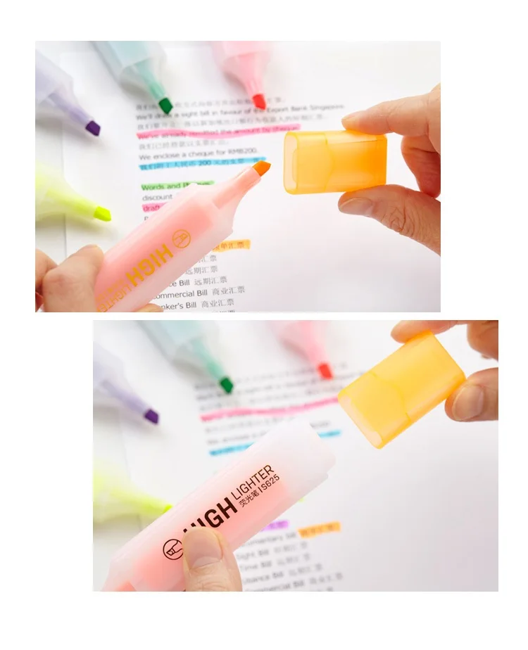 6 цветов Набор ручек-маркеров Джамбо флуоресцентный маркер подводка для глаз для бумаги Факс копия Канцтовары офисный школьный принадлежности A6070