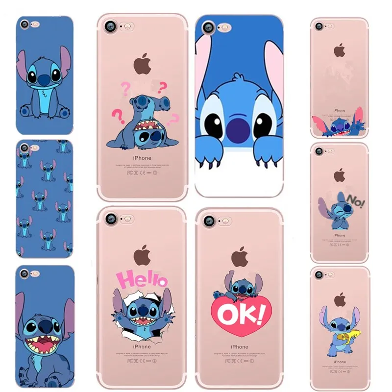 Blue Dog Phone Shell for iphone XS Case Stitch Mickey TPU Soft Cover Coque 7 8 plus 6S 5 5S SE XR X Max Bag |