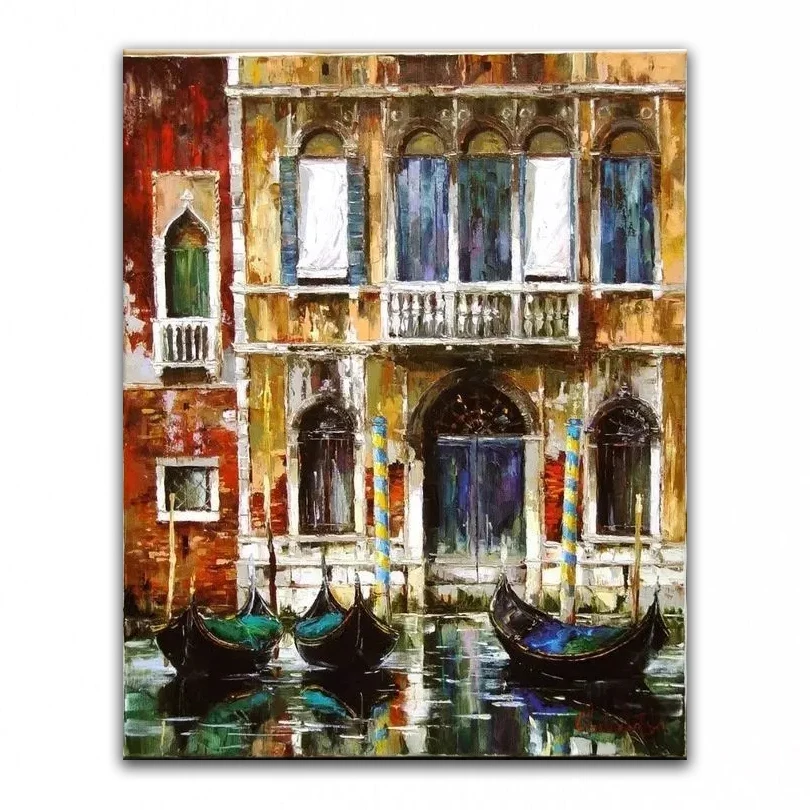 Картина маслом 100% ручная роспись домашний декор высокое качество пейзаж нож