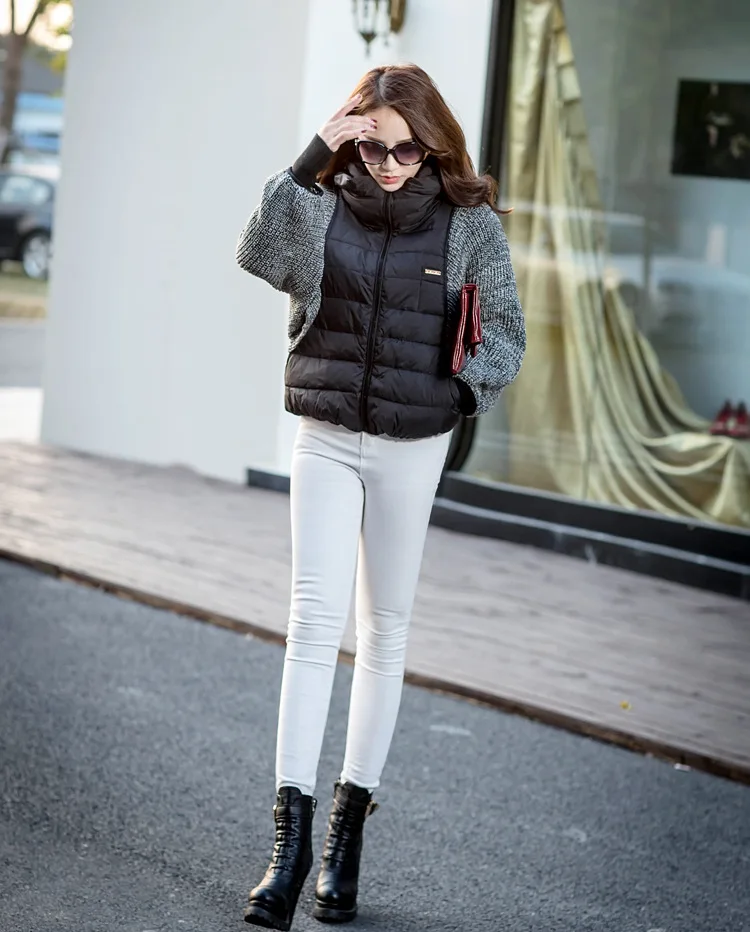 Женская зимняя Весенняя вязаная куртка с капюшоном и рукавом летучая мышь