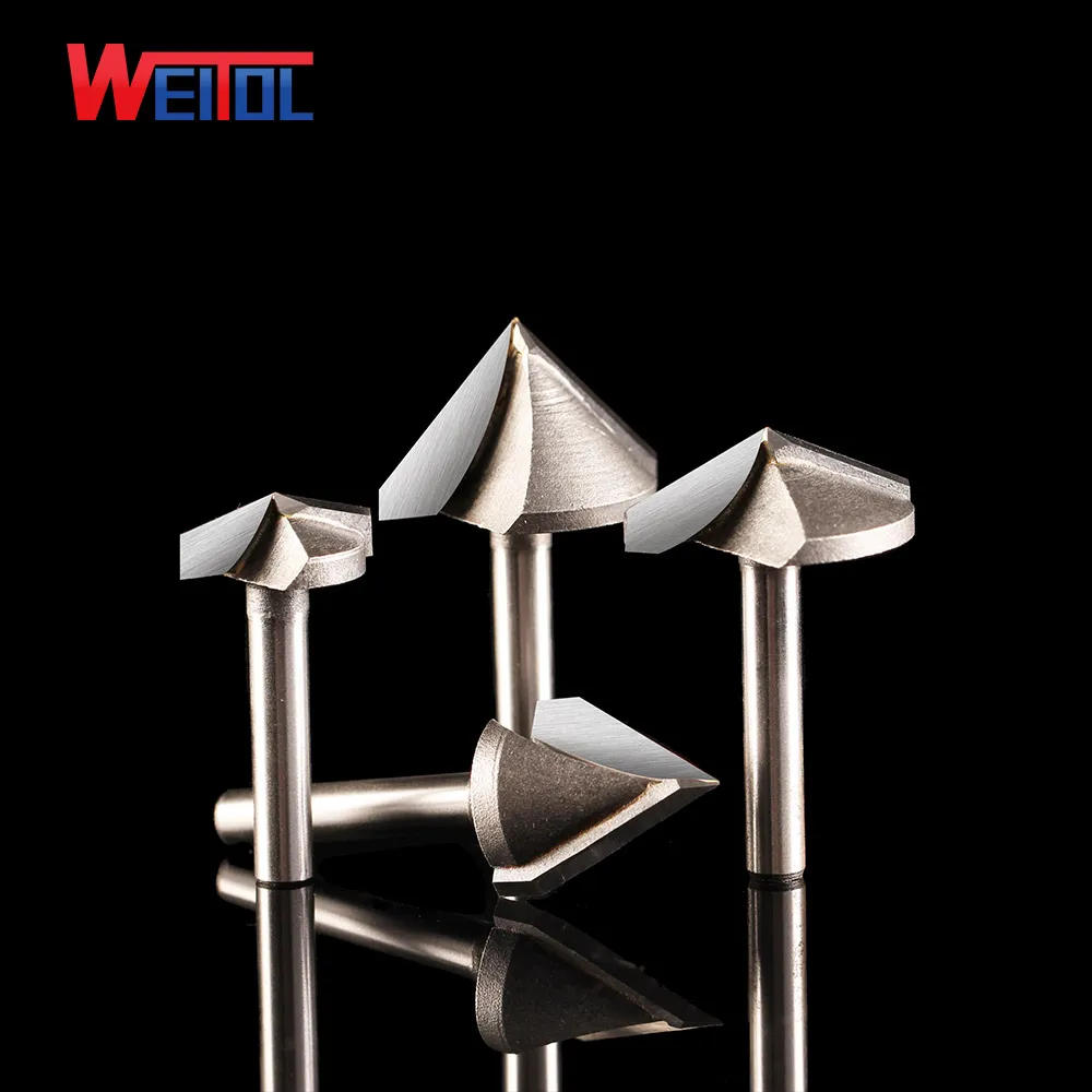 Weito 5A CNC 60 90 120 150 градусов 3D V Type резак Биты для гравировки инструменты 2 флейты