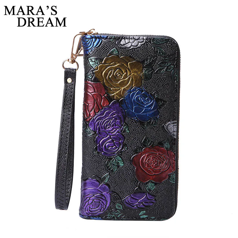 Кошелек Mara's Dream женский из искусственной кожи Длинный Цветочный бумажник в