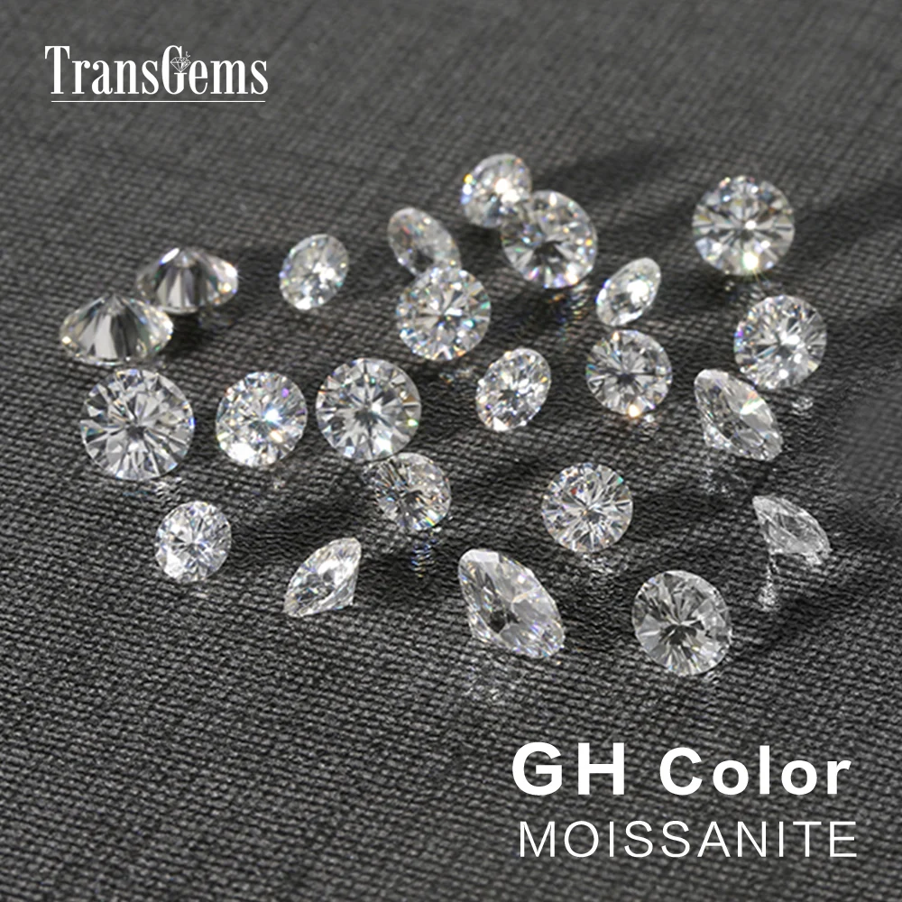 Муассанит TransGems 1 шт. диаметром 10 мм эквивалент камня бриллианта масса 4 карата
