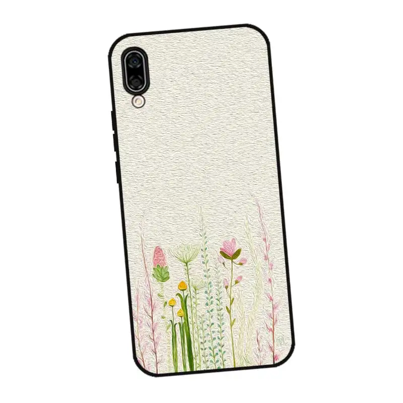N460 Watercolour Flower Cool Black Silicone Case Cover For Huawei Honor 6A 6C 6X 7C 7X 8 Lite Pro |