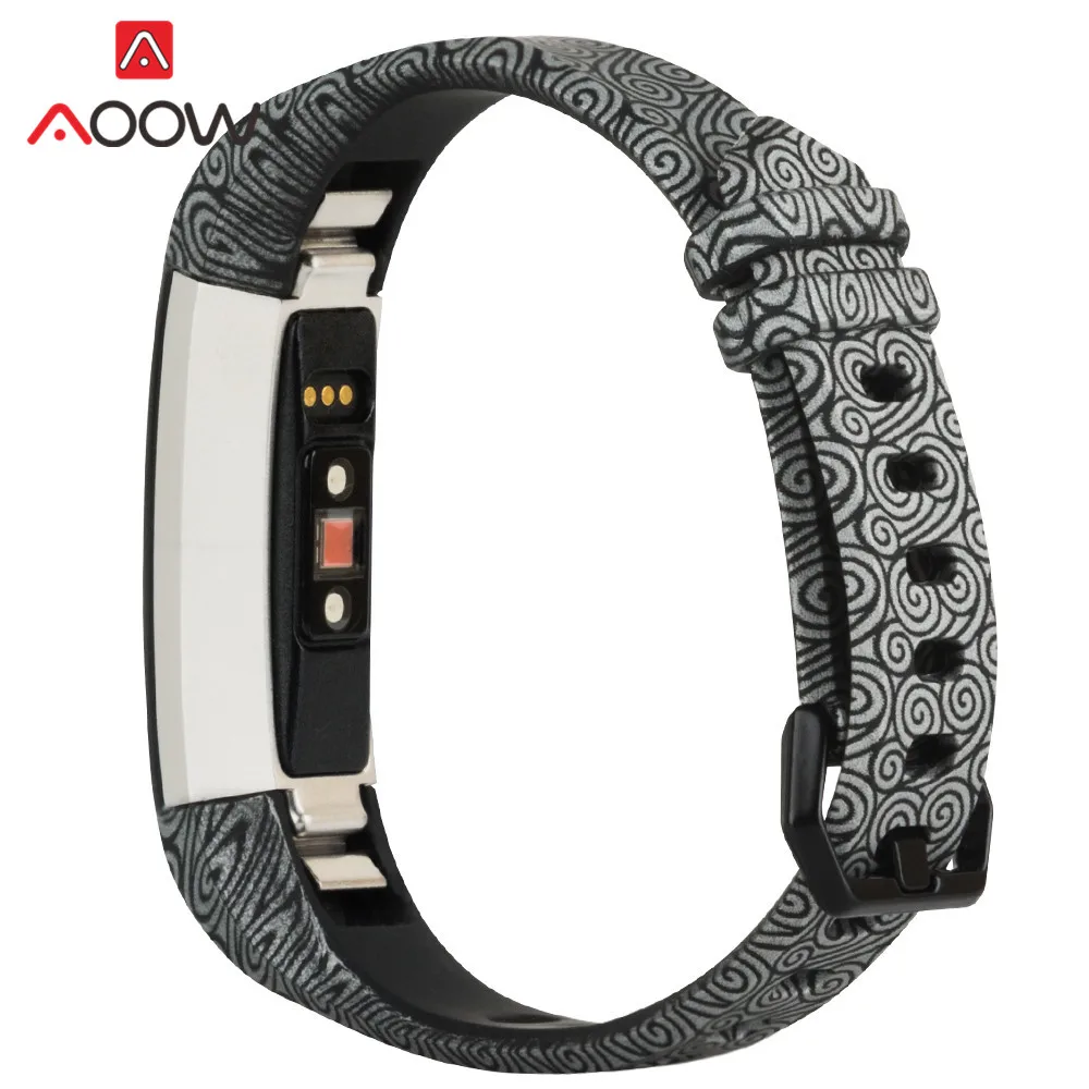 Мягкий силиконовый спортивный ремешок для часов для Fitbit Alta/Alta hr/ACE Смарт часы с рисунком Печать Водонепроницаемый замена Браслет ремешок