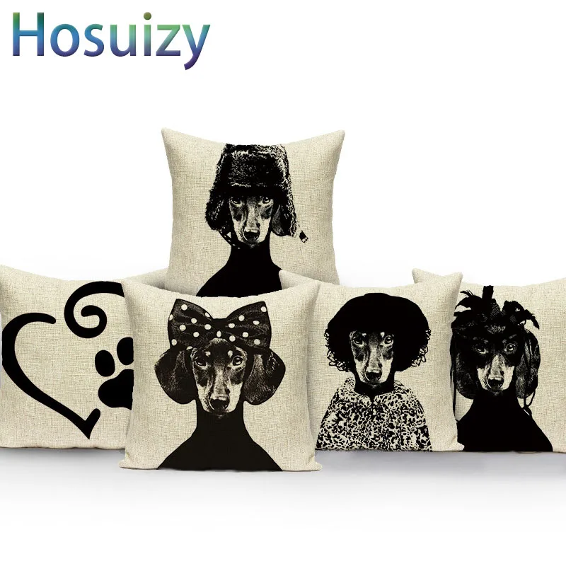 Вельш корги наволочка 45*45 см маленькая собака щенок с буквенным принтом хлопок