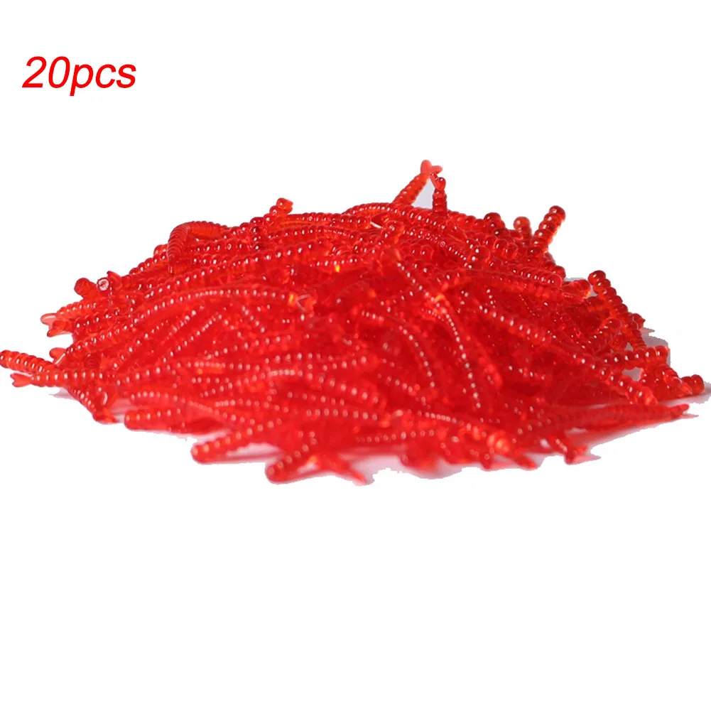 20 шт./2 см приманка красная жизнь как искусственный силикон для рыбы Grub рыболовный