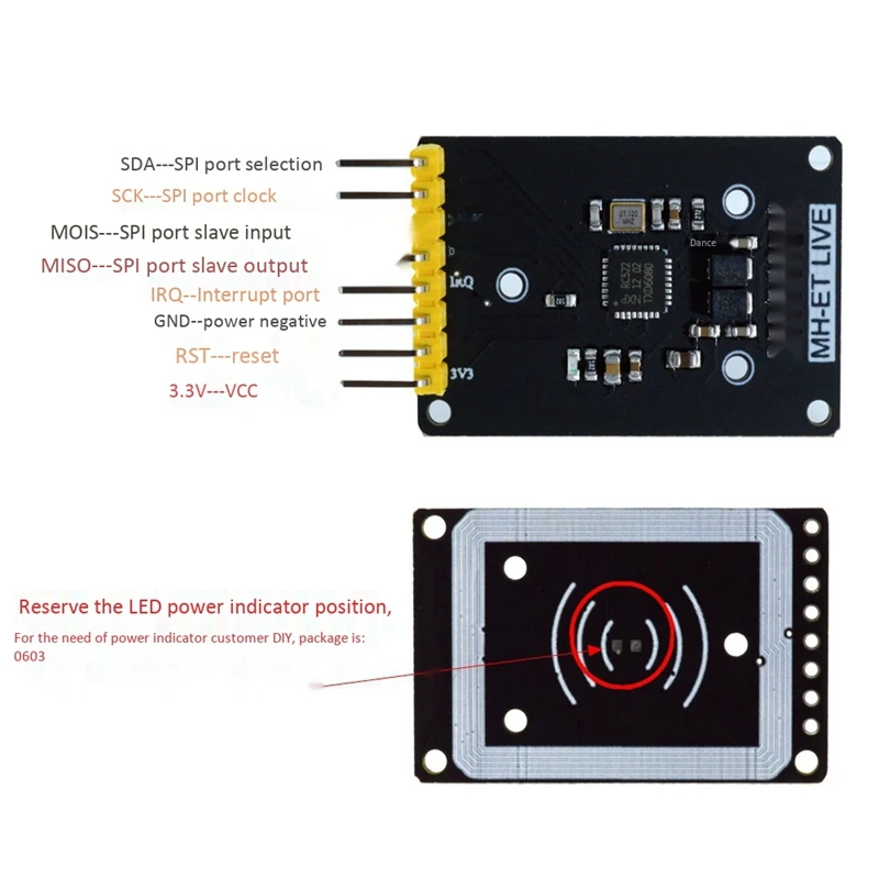 Мини Rc522 Rfid сенсор модуль считыватель карт писатель I2C Iic интерфейс Ic карта Rf