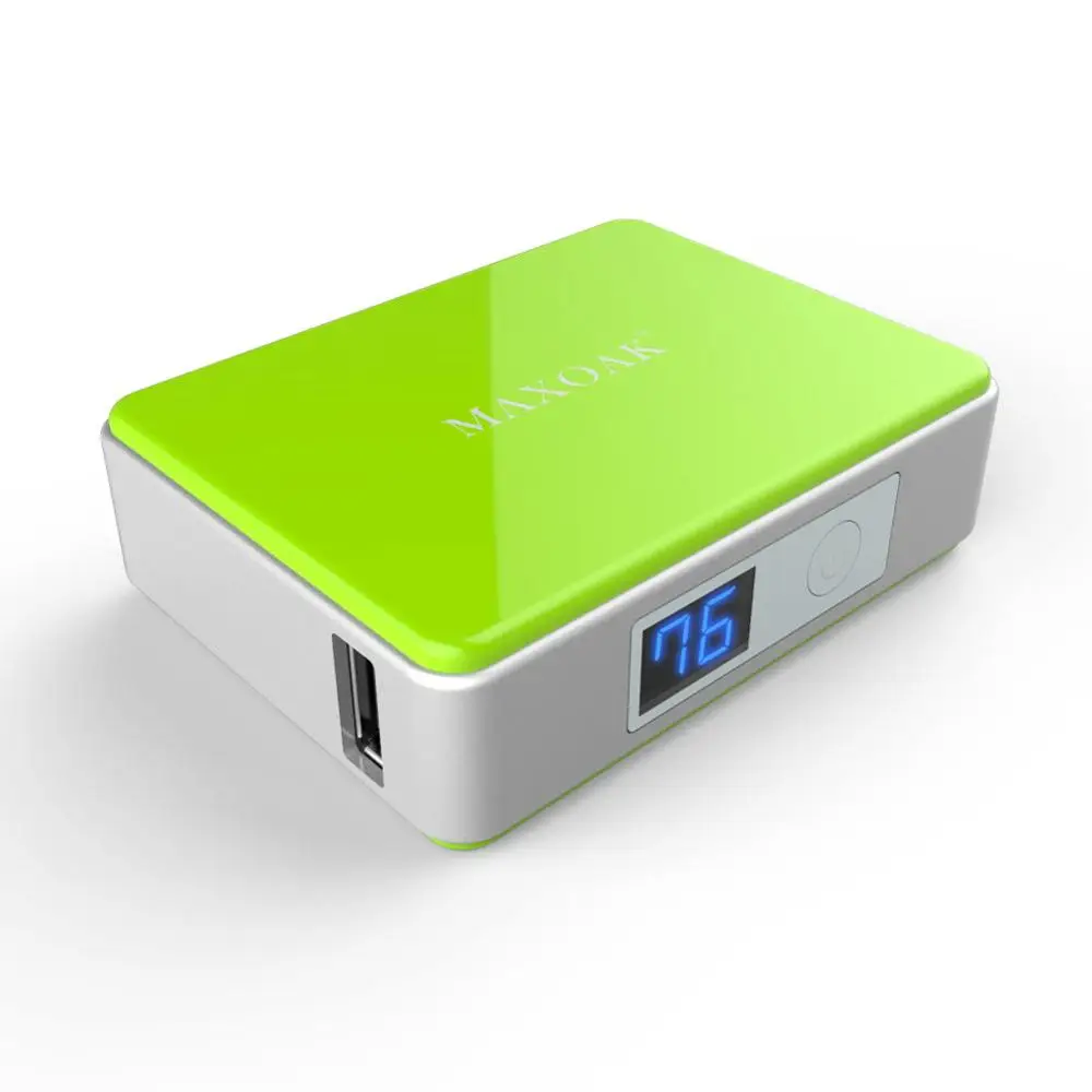 MAXOAK 5200 мАч Мини Внешний аккумулятор портативный внешний аккумулятор цифровой дисплей аккумулятор зарядное устройство мобильный телефон - Цвет: green