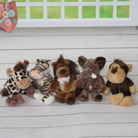 5pcs14cm to 15cm pendant keychain germany nici jungle brother tiger elephant monkey lion giraffe plush animal toy free shipping