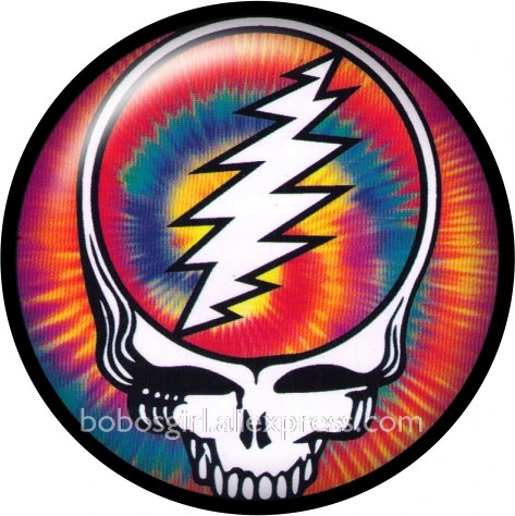 Grateful dead череп многоцветные стеклянные кнопки ювелирные изделия DIY круглые фото Кабошоны с плоской обратной стороной TW4304 - Окраска металла: B5475