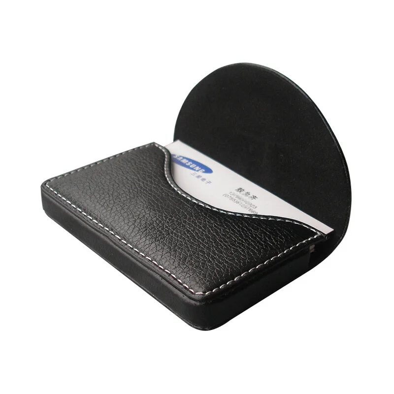 PURDORED 1 Pc Men Card Holder PU Leather Exquisite Magnetic Attractive Card Case Box Mini Wallet Male Credit Card Holder Bolsas