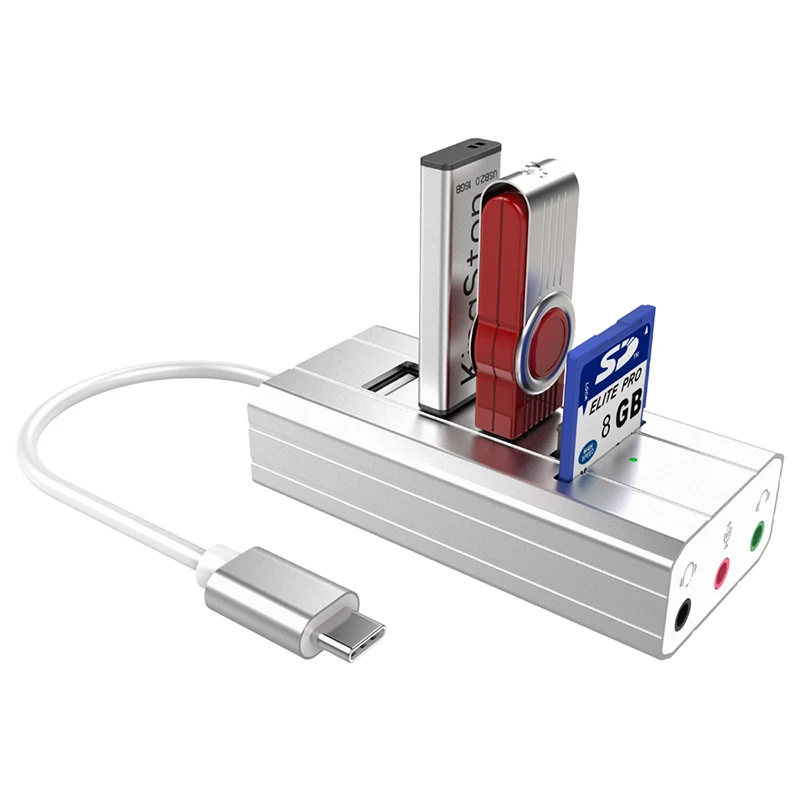 Usb-хаб 3,0 type C концентратор USB 3,0 разветвитель 3 порта мульти с SD TF кард-ридером поддержка внешняя независимая звуковая карта USB C концентратор