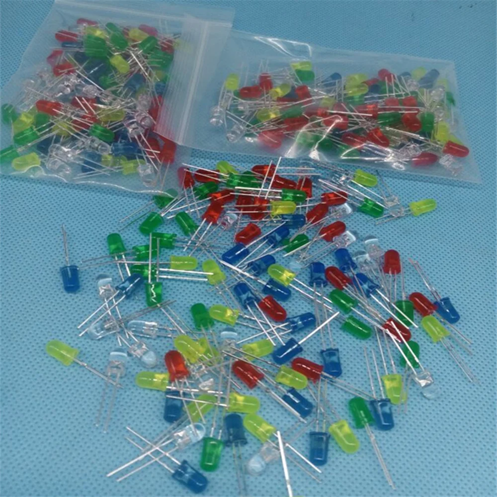 100 шт. 5 мм диод 2pin круглый холодный белый/красный/синий/зеленый/желтый светодиодный светильник