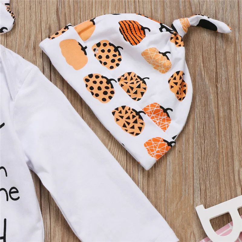 Комплект из 4 предметов для новорожденных девочек милые наряды с тыквой