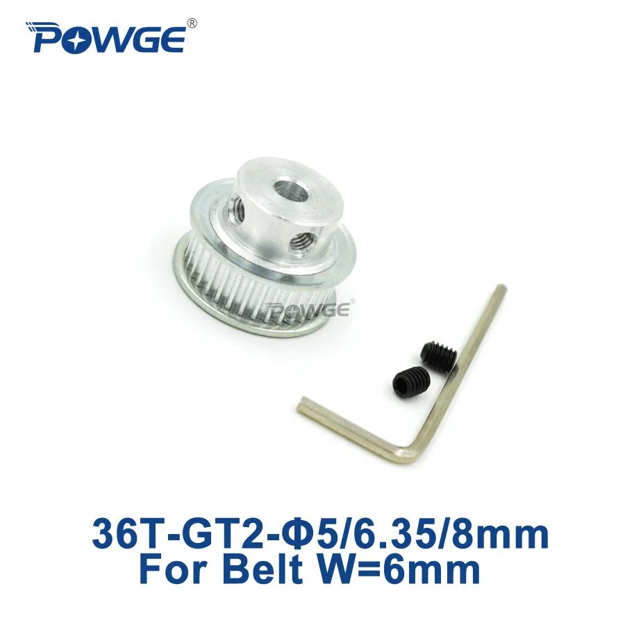 Шкив ГРМ POWGE 1 шт. 2 м Гт 36 зубьев отверстие 5 мм 6 35 8 для ширины 2MGT GT2 ремни маленький
