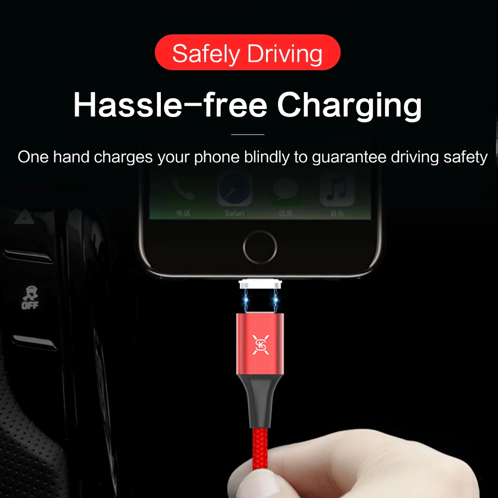 2 упак. SIKAI Новый Магнитный оплетеный нейлоновый Дата-кабель Магнит Micro usb Android USB C