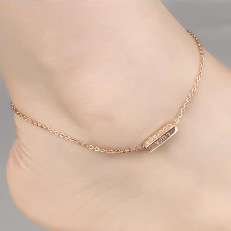 Женский браслет Lengkea jewery цепочка из розового золота нержавеющая сталь 316L на