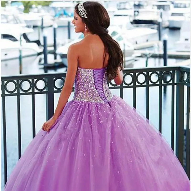 Quinceanera/длинное бальное платье роскошное фатиновое с кристаллами и бусинами для