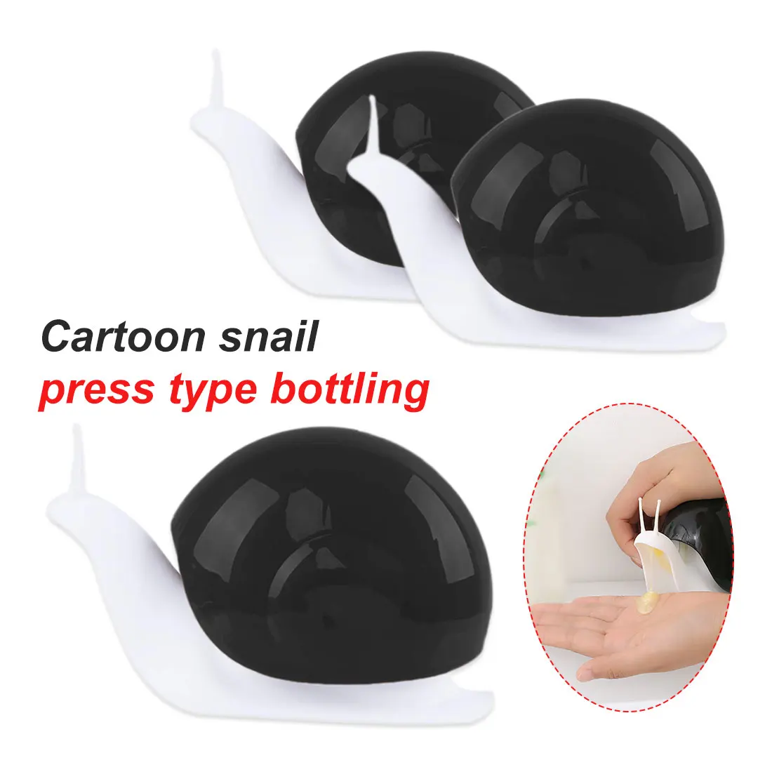 

1pc Portable Liquid Soap Dispensers Press Snail Shape Cartoon Shower Shampoo Dispensing Bottles Bathroom Accessories