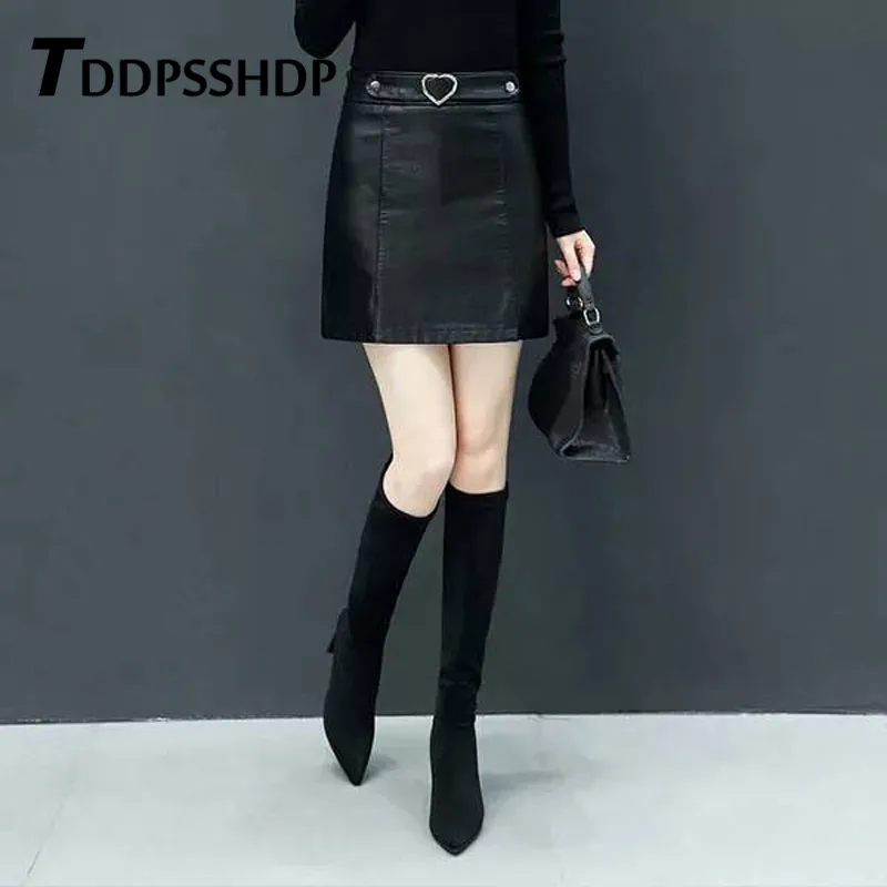

Spring All Match High Waist Women Pu Leather Skirt 2019 New Office Lady Popular Female Skirts