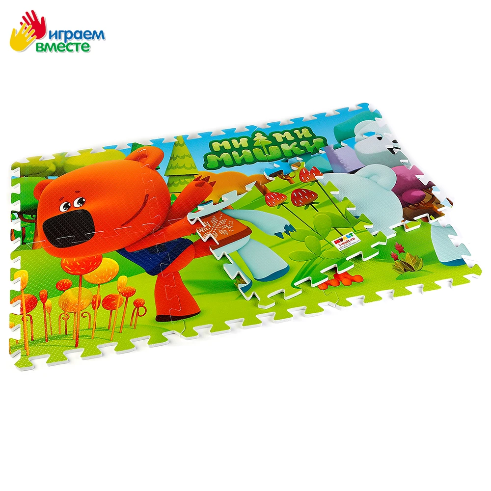 Коврик пазл ИГРАЕМ ВМЕСТЕ &quotМИМИМИШКИ&quot 8 сегментов размер сегмента 31.5*31.5 см