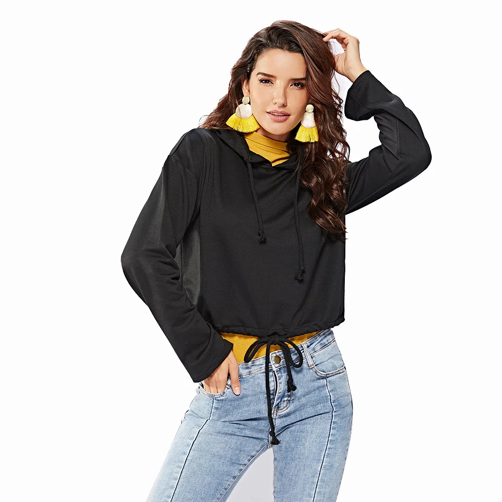 Женский костюм с длинным рукавом черная шапка перекрестной шнуровкой Осень-зима