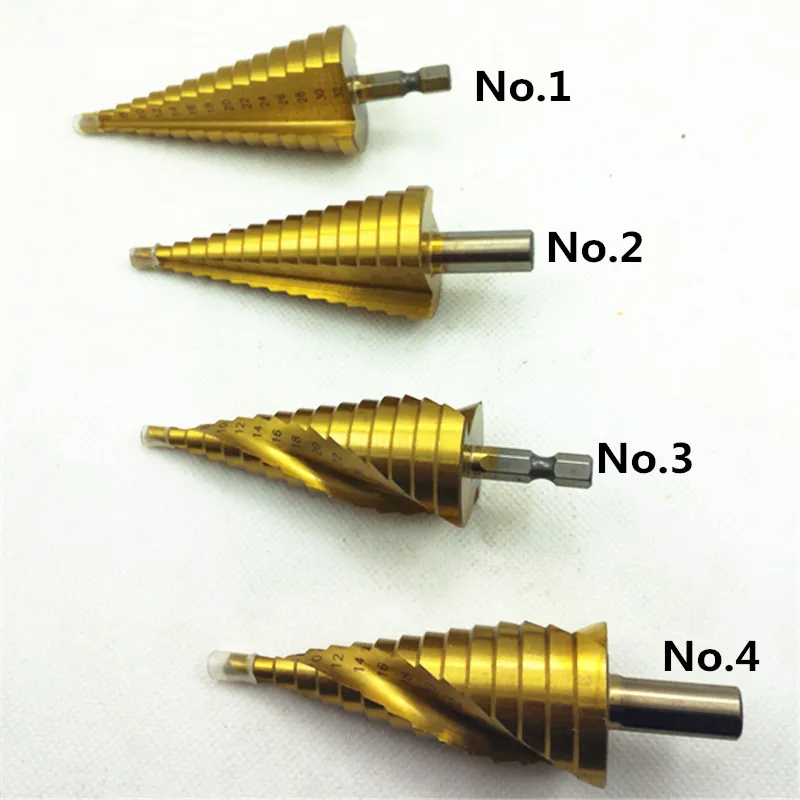 4-32mm HSS Step Cone Drill Bits  Woodworking Hole Cutter