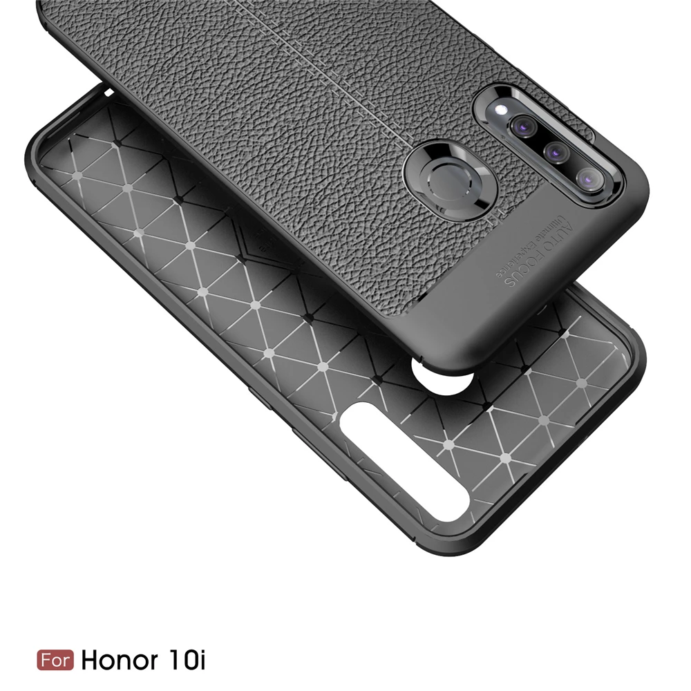 For Huawei P Smart Plus 2019 Hybrid Soft Skin Litchi Texture Case Bumper Business Cover for Honor 10i Enjoy 9S |