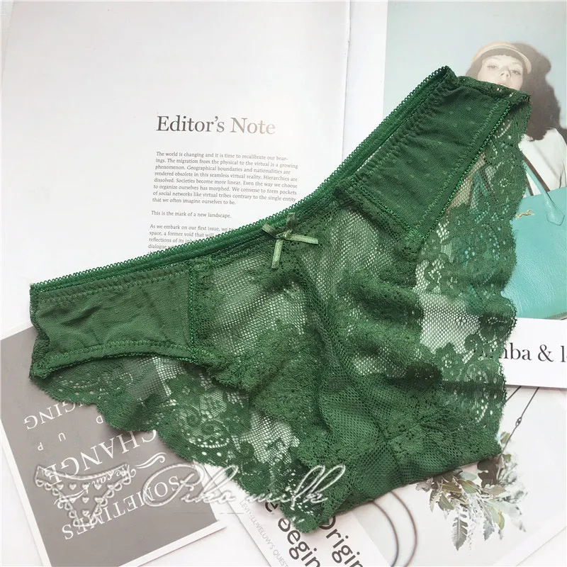 green SP& CITY, модное, сексуальное, кружевное, Прозрачное нижнее белье, для женщин, с вырезами, трусики, сексуальные, стринги, Femme eroque, промежность, хлопковые трусы, нижнее белье - Цвет: green