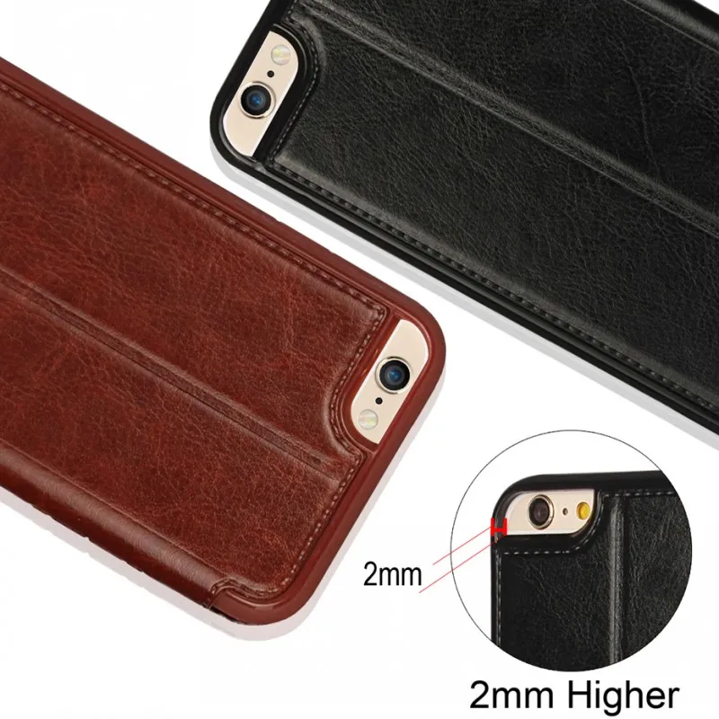 Кожаные чехлы для Apple iPhone 6 S Plus чехол с окошком просмотра Capinhas Etui Fundas iPhone6S 6plus|leather