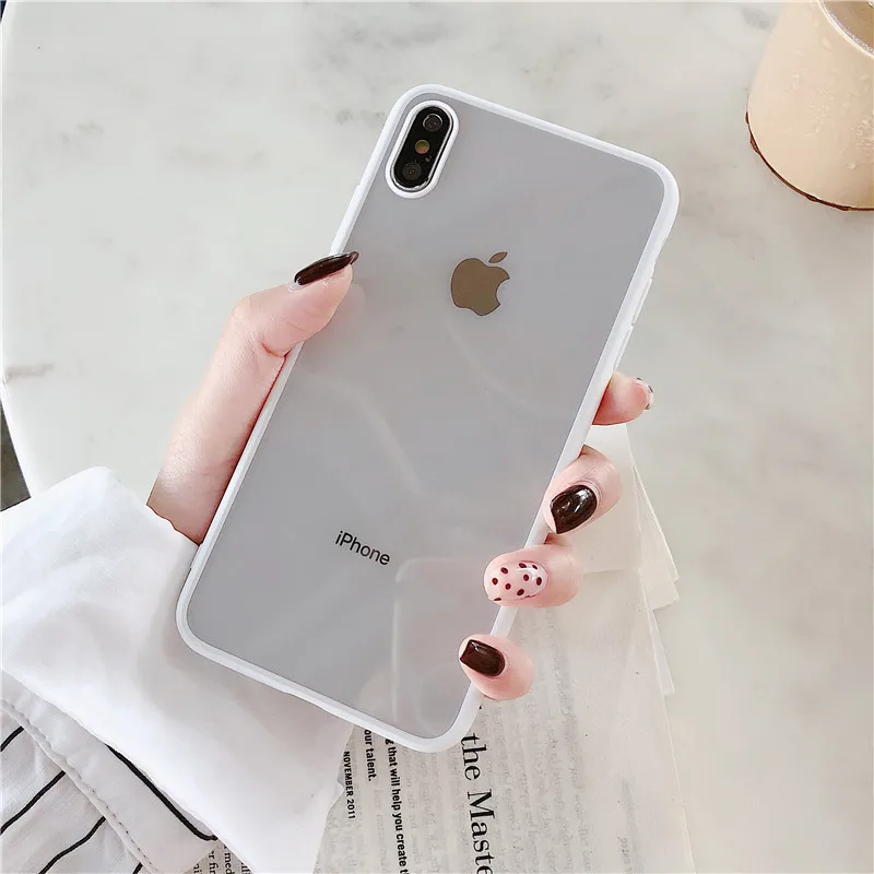 Модная красочная прозрачная ударная рама чехол для iPhone X XS XR XS Max 8 7 6 6S Plus мягкая защитная задняя крышка из ТПУ
