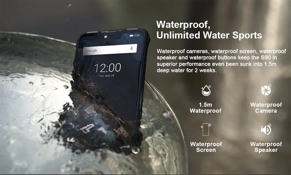 DOOGEE S90 IP68/IP69K Helio P60 Восьмиядерный мобильный телефон 6,18 дюймов дисплей 5050 мАч 6 ГБ 128 ГБ Android 8,1 16,0 М камера смартфон