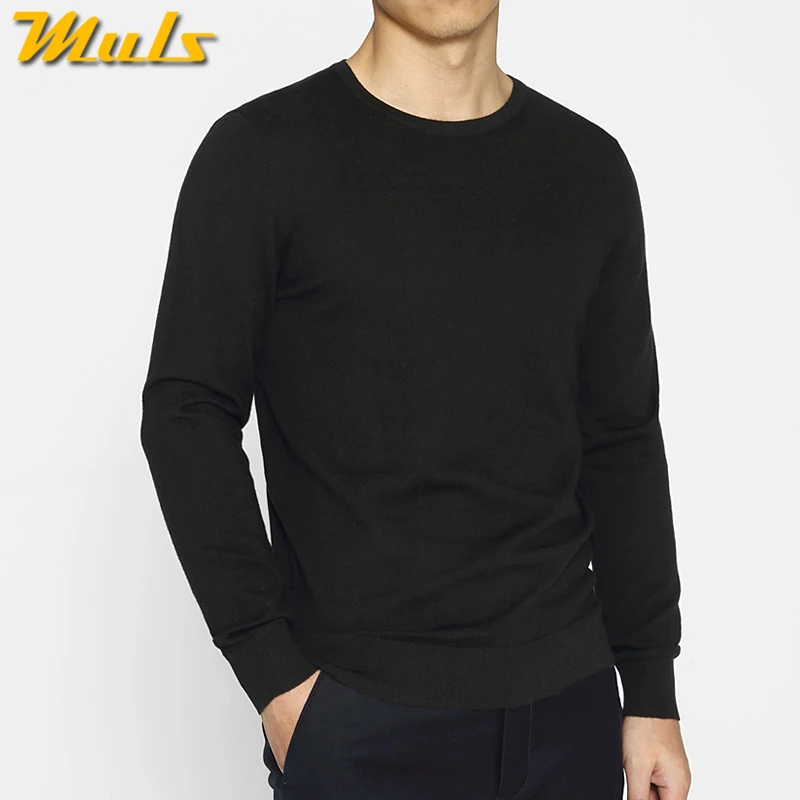 Мужской свитер из 100% мериносовой шерсти теплый трикотажный пуловер 7 цветов