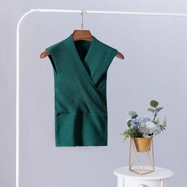 2018 Повседневный свитер рубашка женская без рукавов сексуальный Однотонный жилет
