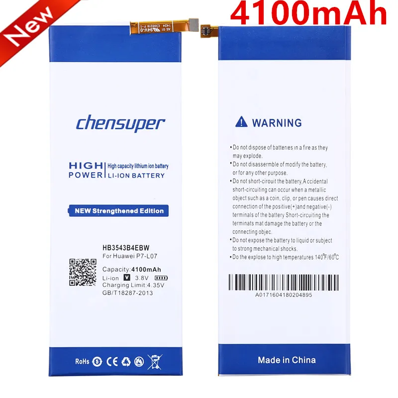 2021 Новый chensuper для Huawei Ascend P7 аккумулятор 4100 мАч HB3543B4EBW 100% оригинальная замена |