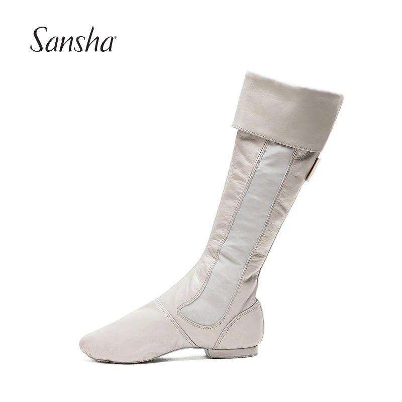 Новинка танцевальные ботинки Sansha без шнуровки высококачественные из коровьей