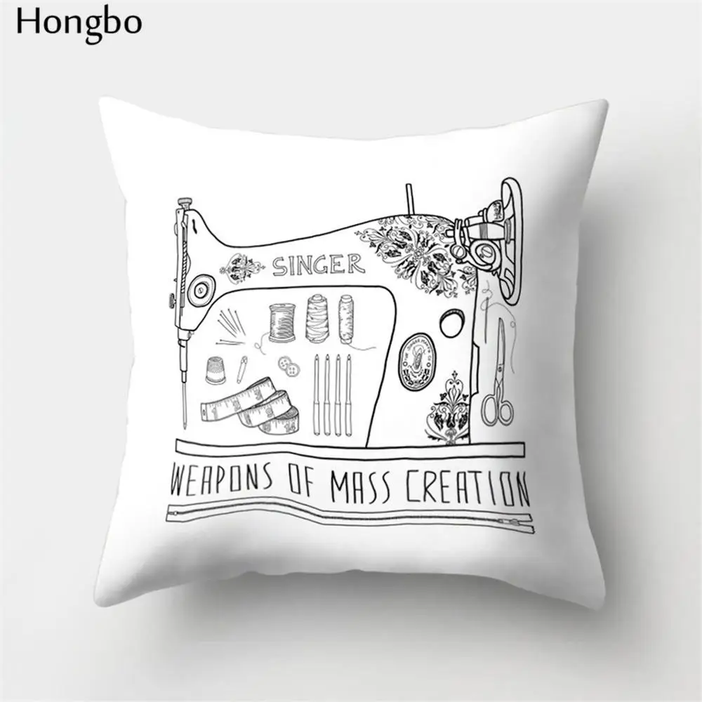 Hongbo 1 шт. винтажная камера карта мира швейная машина наволочки, покрытия для подушек - Цвет: 7